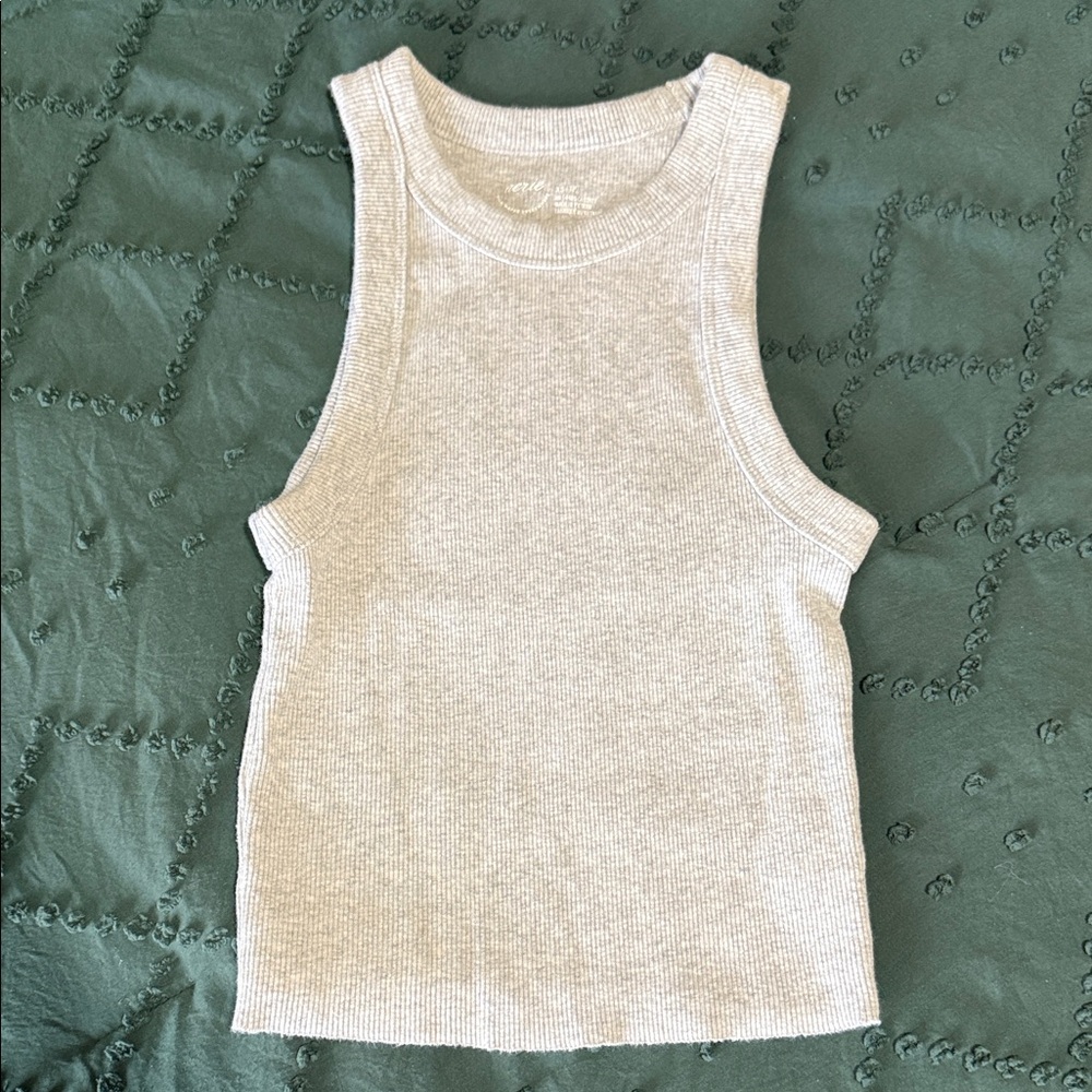 Aerie Light Gray Ribbed Tank Top